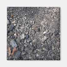 Ashes and Burned wood on the ground Fridge Magnet