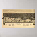 Ashland Wisconsin 1886 Antique Panoramic Map Poster