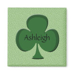 Ashleigh Green Irish Name Magnet - Shamrock