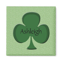Ashleigh Green Irish Name Magnet - Shamrock