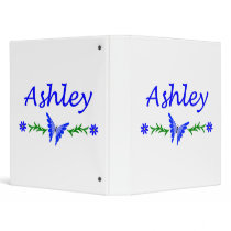 Ashley (Blue Butterfly) Vinyl Binders