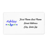 Ashley (Blue Butterfly) Shipping Label