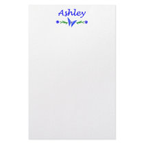 Ashley (Blue Butterfly) Personalized Stationery