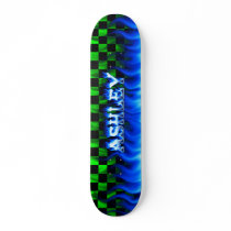 Ashley blue fire Skatersollie skateboard.