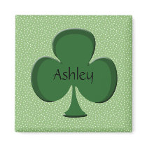 Ashley Green Irish Name Magnet - Shamrock