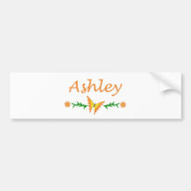 Ashley (Orange Butterfly) Bumper Stickers
