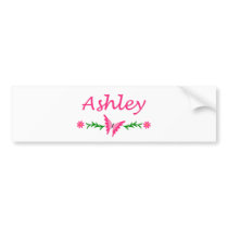 Ashley (Pink Butterfly) Bumper Stickers