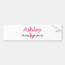 Ashley (Pink Butterfly) Bumper Stickers