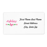 Ashley (Pink Butterfly) Shipping Label