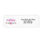 Ashley (Pink Butterfly) Custom Return Address Label
