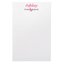 Ashley (Pink Butterfly) Custom Stationery