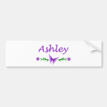 Ashley (Purple Butterfly) Bumper Stickers