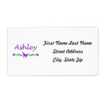 Ashley (Purple Butterfly) Personalized Shipping Labels
