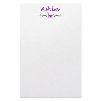 Ashley (Purple Butterfly) Stationery Design by nothingbutnames