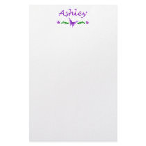 Ashley (Purple Butterfly) Stationery Design
