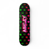 Ashley skateboard pink fire and flames design.