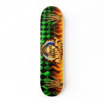 Ashley skull real fire and flames skateboard desig