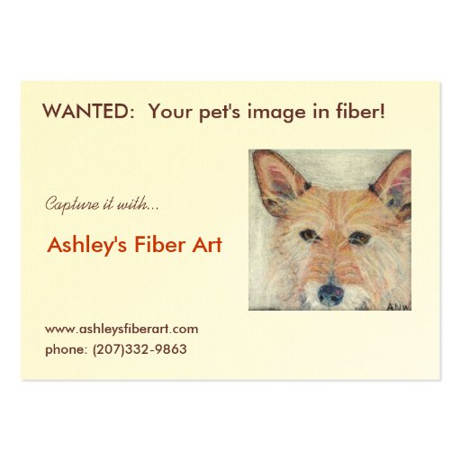 Ashley's Fiber Art Business Card Template (front side)