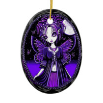 "Ashly" Purple Moon Butterfly Fairy Ornament