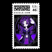 "Ashly" Purple Moon Faerie Postage Stamp