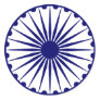 Ashoka Chakra, India flag Round Sticker