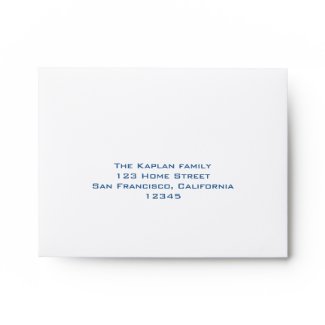 Ashton RSVP Bar Mitzvah Wedding Blue Lined envelope