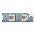 Ashtray with colorful flower designs bumper stickers
