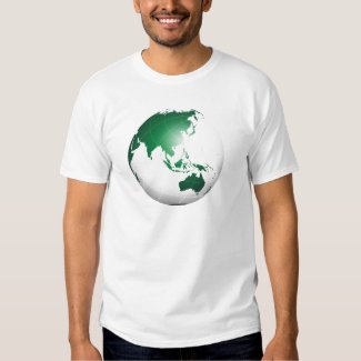 Asia Australia Oceania Green Globe T Shirts