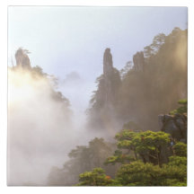 Asia, China, Huanshan. The Yellow Mountain in Tiles