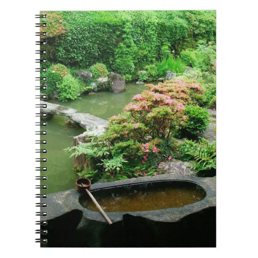 Asia, Japan, Kyoto. Zen Garden Spiral Notebook