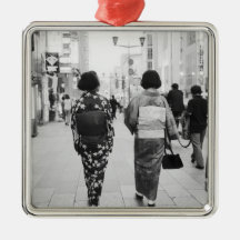 Asia, Japan, Tokyo. Geishas on the Ginza. Christmas Ornament