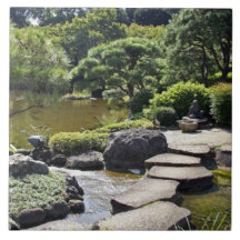 Asia, Japan, Tokyo. The Japanese Garden at the Ceramic Tile