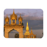 Asia, Laos, Vientiane. That Luang Temple. Vinyl Magnet