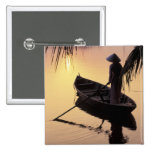 Asia, Vietnam, Mekong Delta, Can Tho. Evening Button