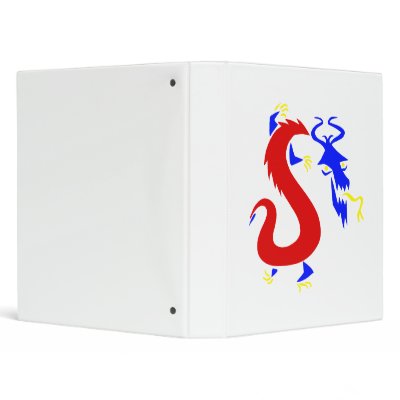 Asian Angry Primary Color Dragon 3 Ring Binder by dragons_lair
