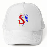 Asian Angry Primary Color Dragon Mesh Hat