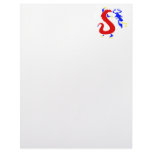 Asian Angry Primary Color Dragon Letterhead