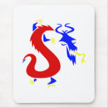 Asian Angry Primary Color Dragon Mouse Pads