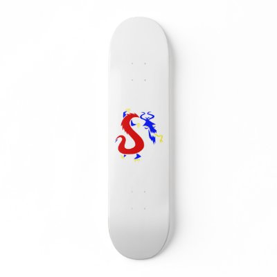 Asian Angry Primary Color Dragon Skateboard Decks by dragons_lair