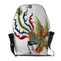 Asian Art Rooster Messenger Bag