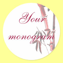 Asian Bamboo Wedding Theme Envelope Seals Label stickers