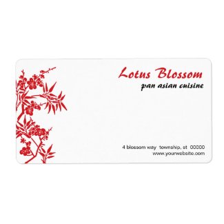 Asian Blossom Avery Shipping Label label