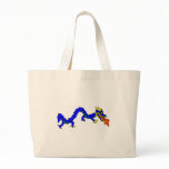 Asian Blue Dragon Tote Bag