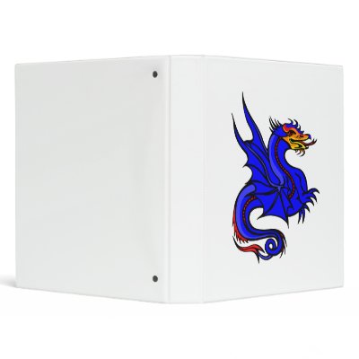 Asian Blue Dragon 3 Ring Binder by dragons_lair