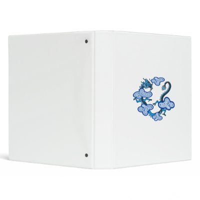 Asian Blue Dragon Clouds Vinyl Binders by dragons_lair