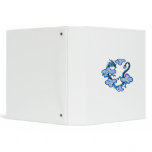Asian Blue Dragon Clouds 3 Ring Binders