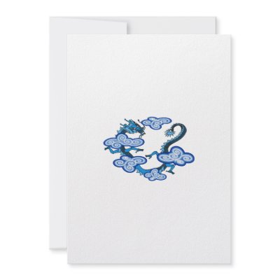 Asian Blue Dragon Clouds Custom Invitation by dragons_lair