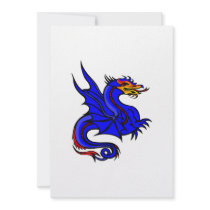 Asian Blue Dragon Custom Invitations