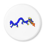 Asian Blue Dragon Refrigerator Magnet