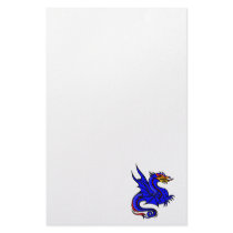 Asian Blue Dragon Custom Stationery
